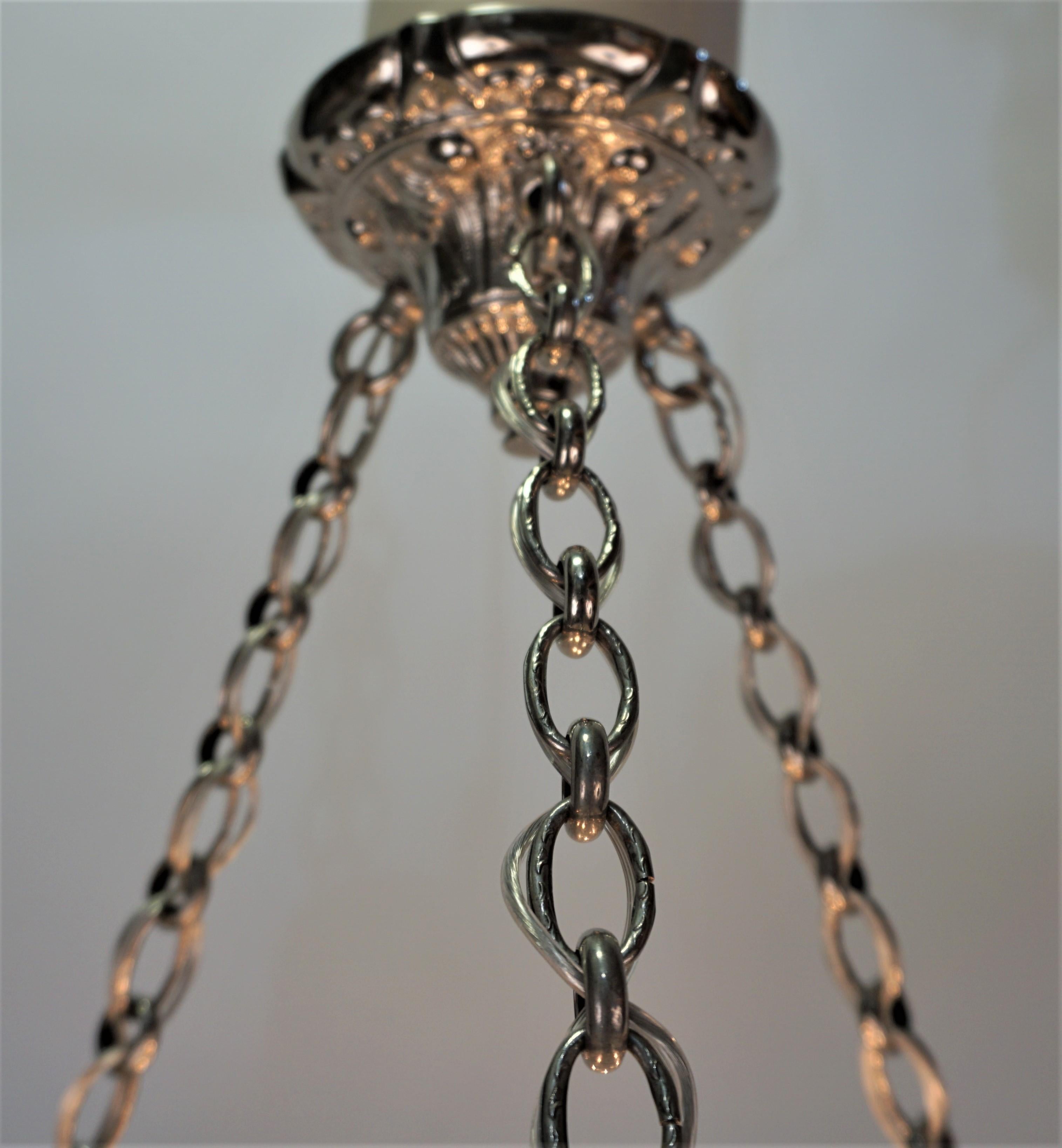French 1920's Art Deco Chandelier by G. Viarme In Good Condition In Fairfax, VA