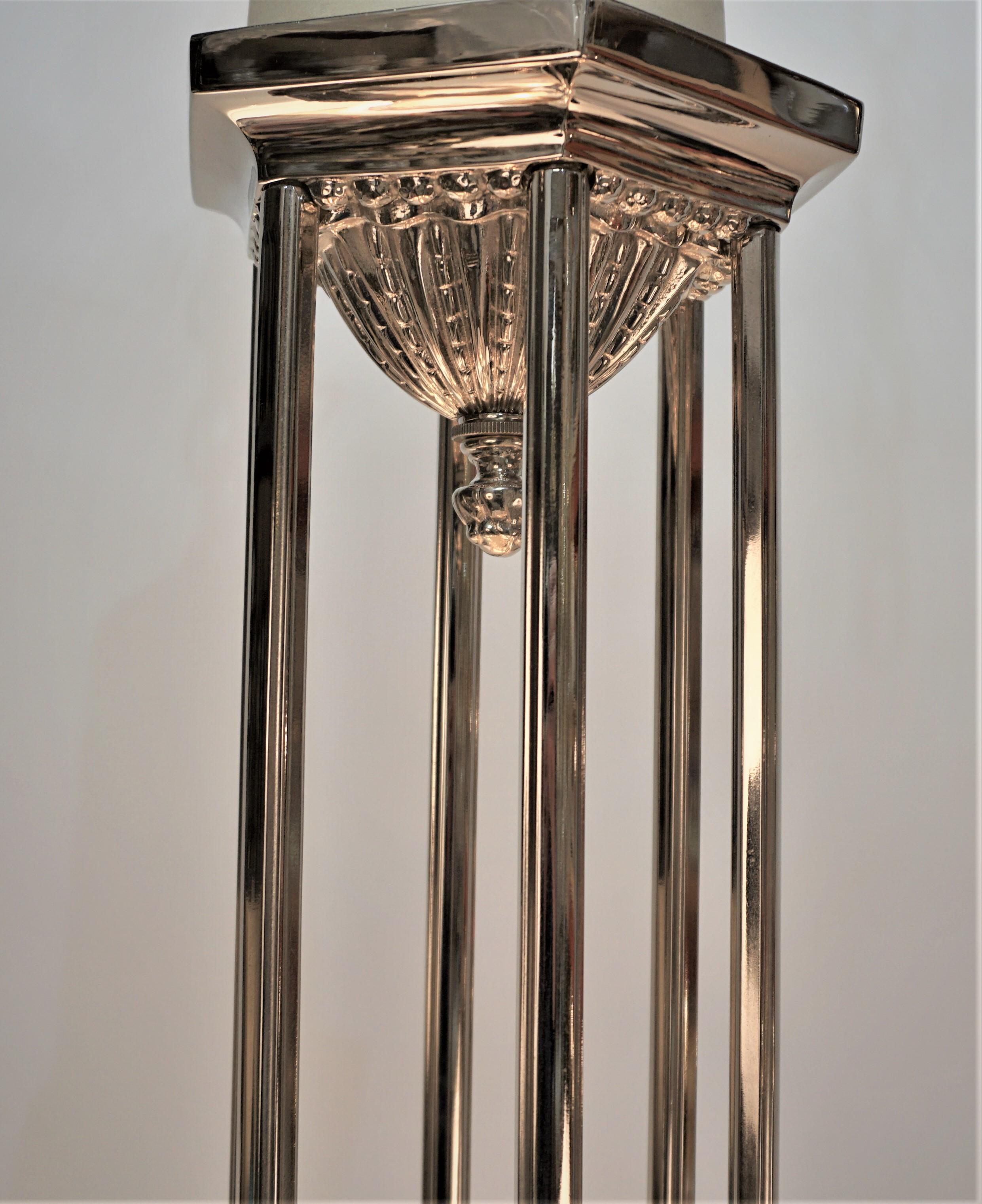 French 1920's Art Deco Chandelier by George Leleu 5