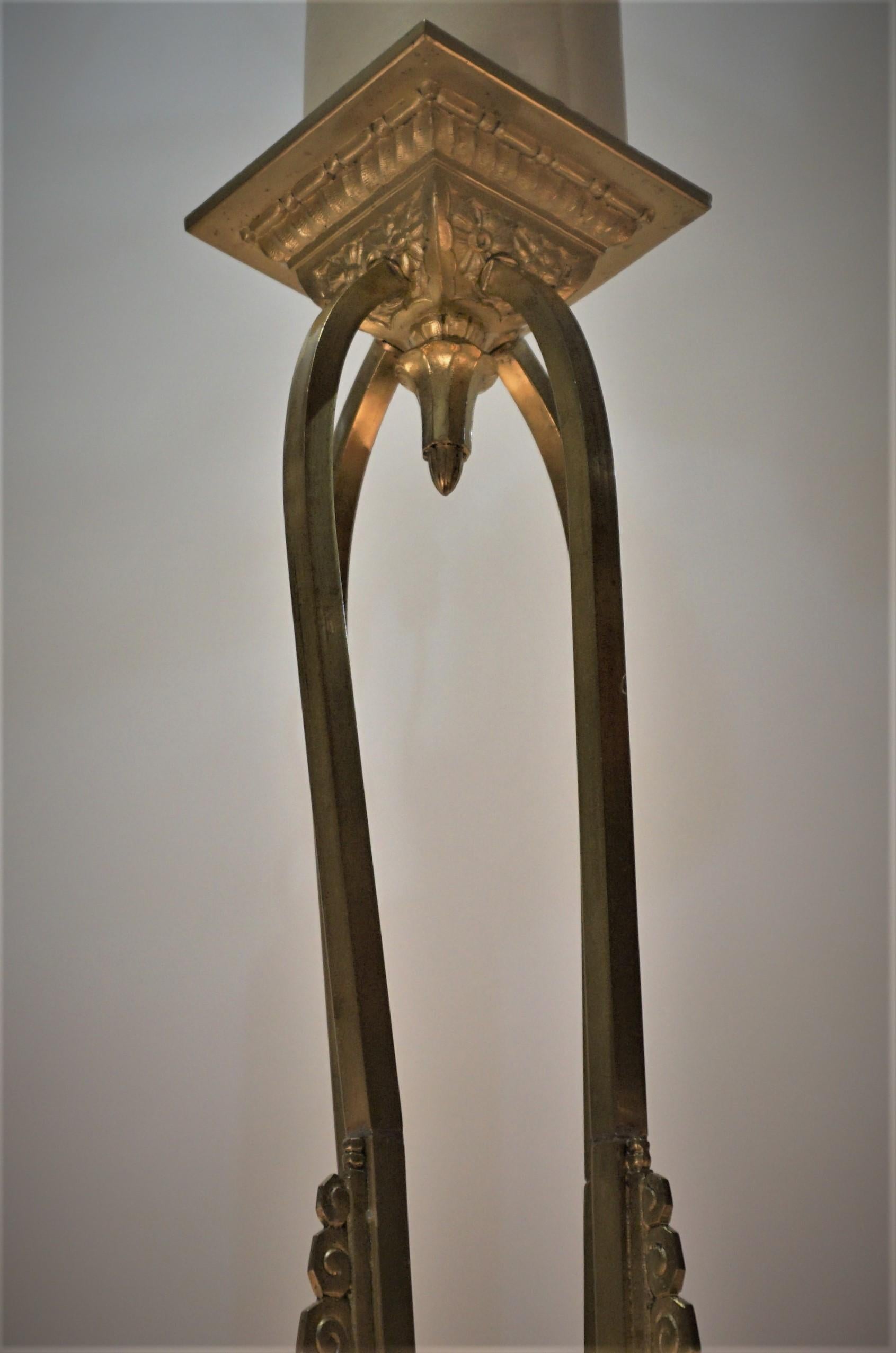 French 1920's Art Deco Chandelier by Gilles In Good Condition In Fairfax, VA