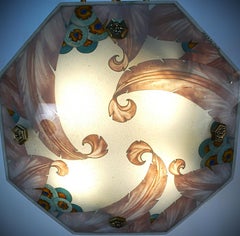 French 1920's Art Deco Chandelier by Loys Lucha