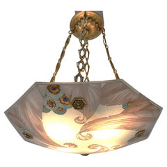 French 1920's Art Deco Chandelier by Loys Lucha