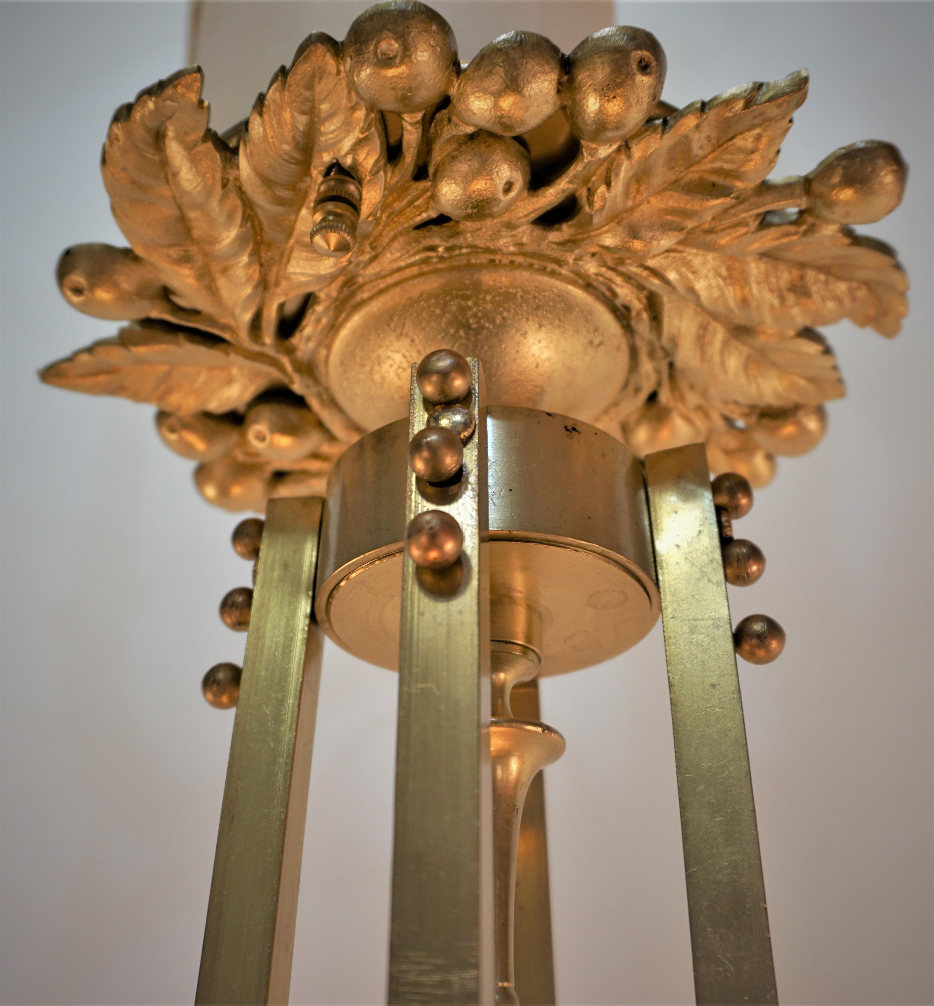 French 1920's Art Deco Chandelier by Noverdy 2