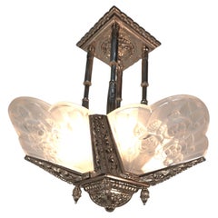 French 1920's Art Deco chandelier by Peirre Gilles
