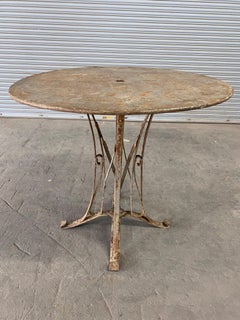 French 1920s Art Deco Style Iron Garden Table