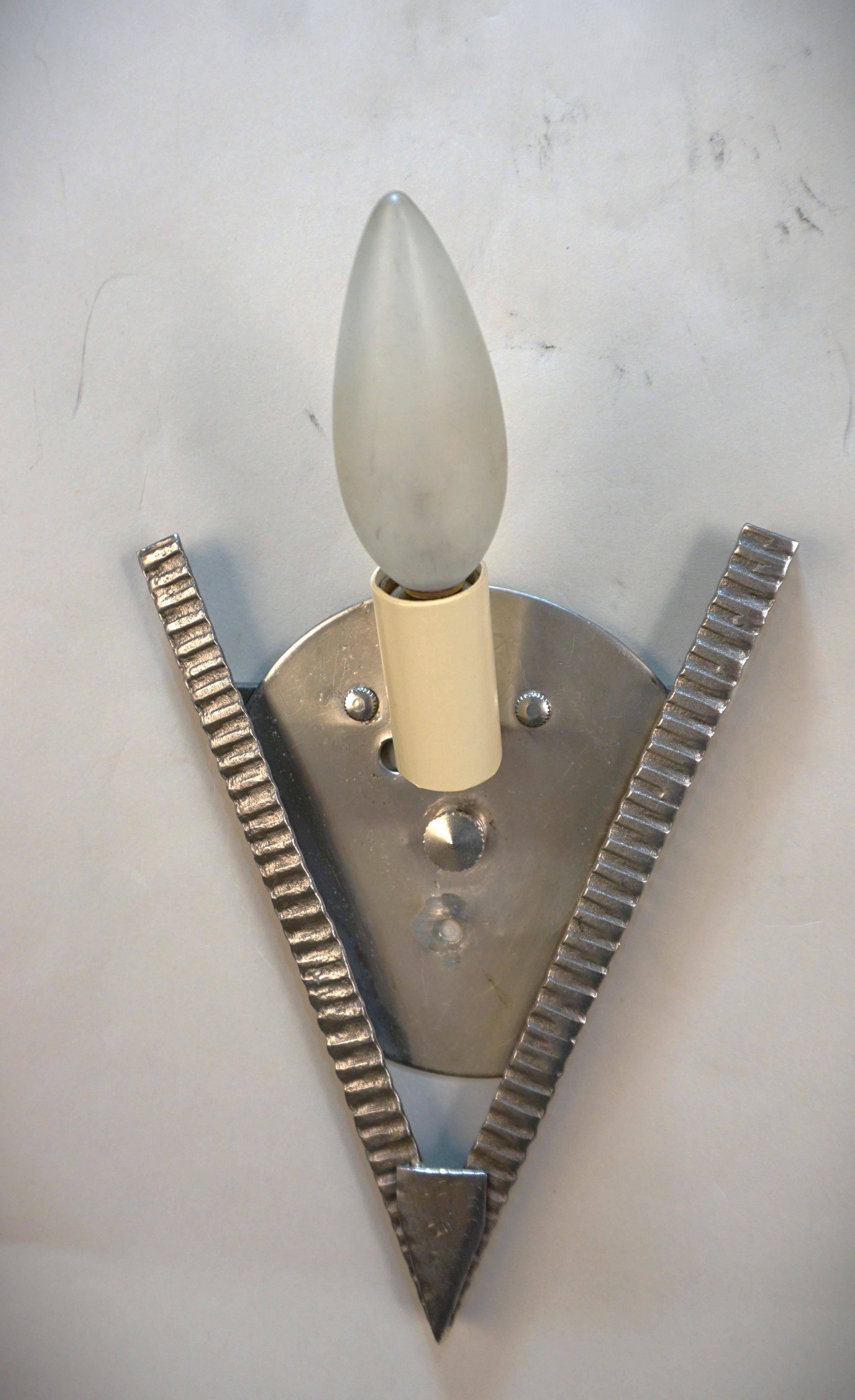 French 1920's Art Deco Wall Sconces by Degue For Sale 6