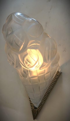 French 1920's Art Deco Wall Sconces by Degue