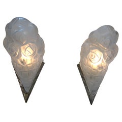 French 1920's Art Deco Wall Sconces by Degue