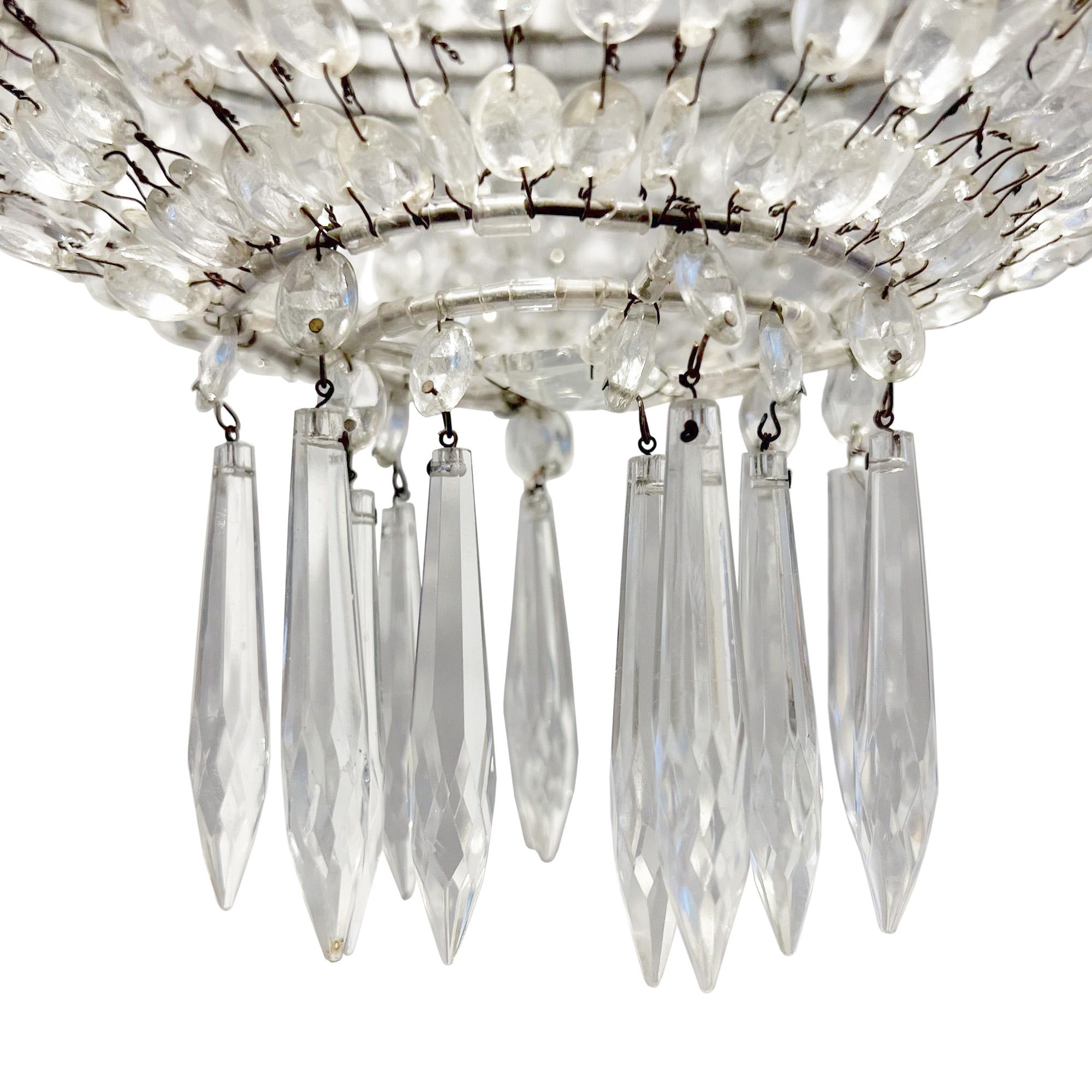 Belle Époque French 1920s Beaded Glass Chandelier For Sale