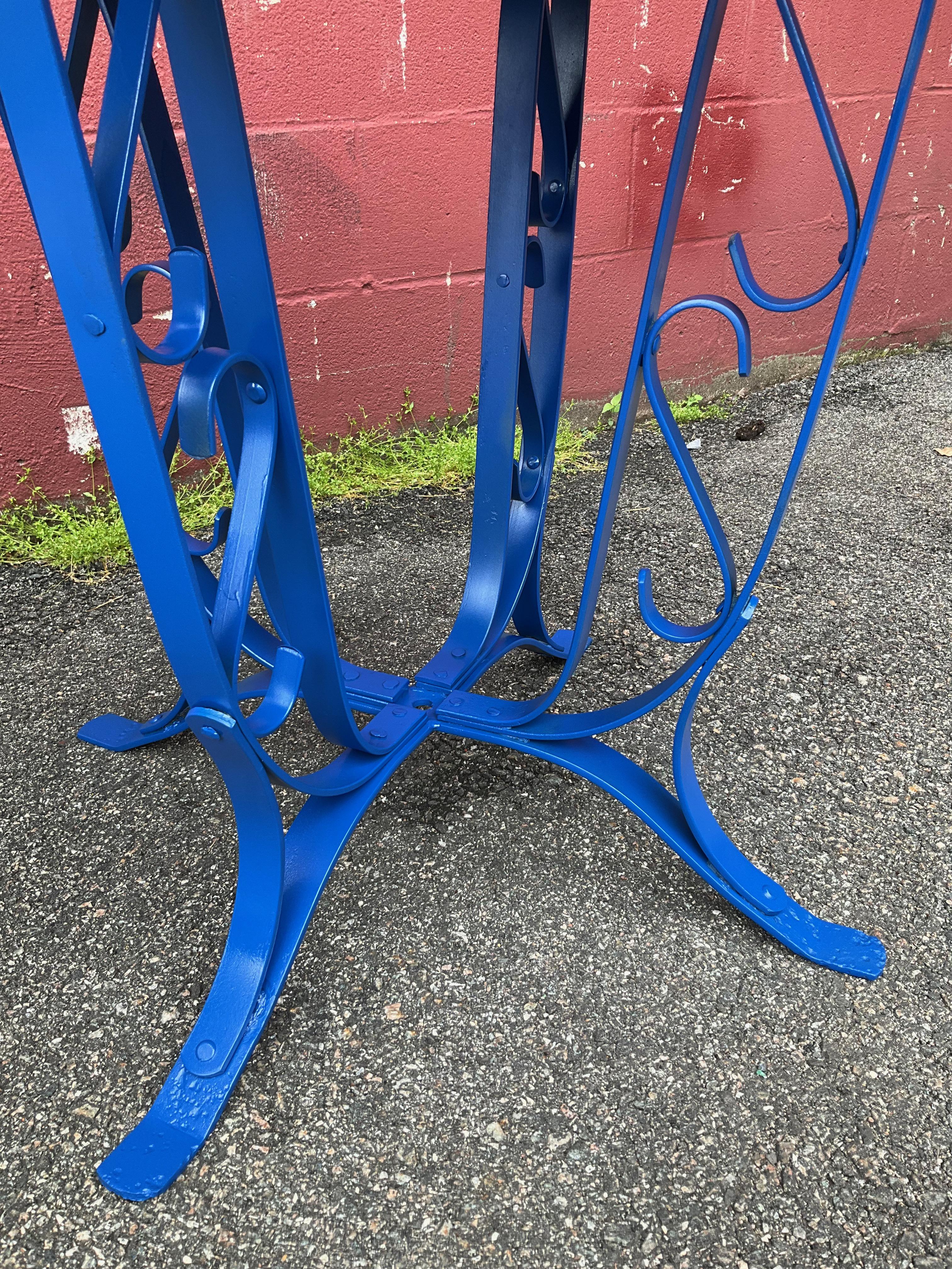 French 1920’s Blue Painted Garden Table For Sale 2