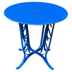 Antique French 1920’s Blue Painted Garden Table