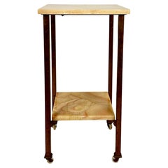 French 1920s Brass and Marble Trolley Stand