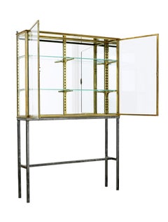 French 1920’s brass glazed shop display cabinet by Siegel