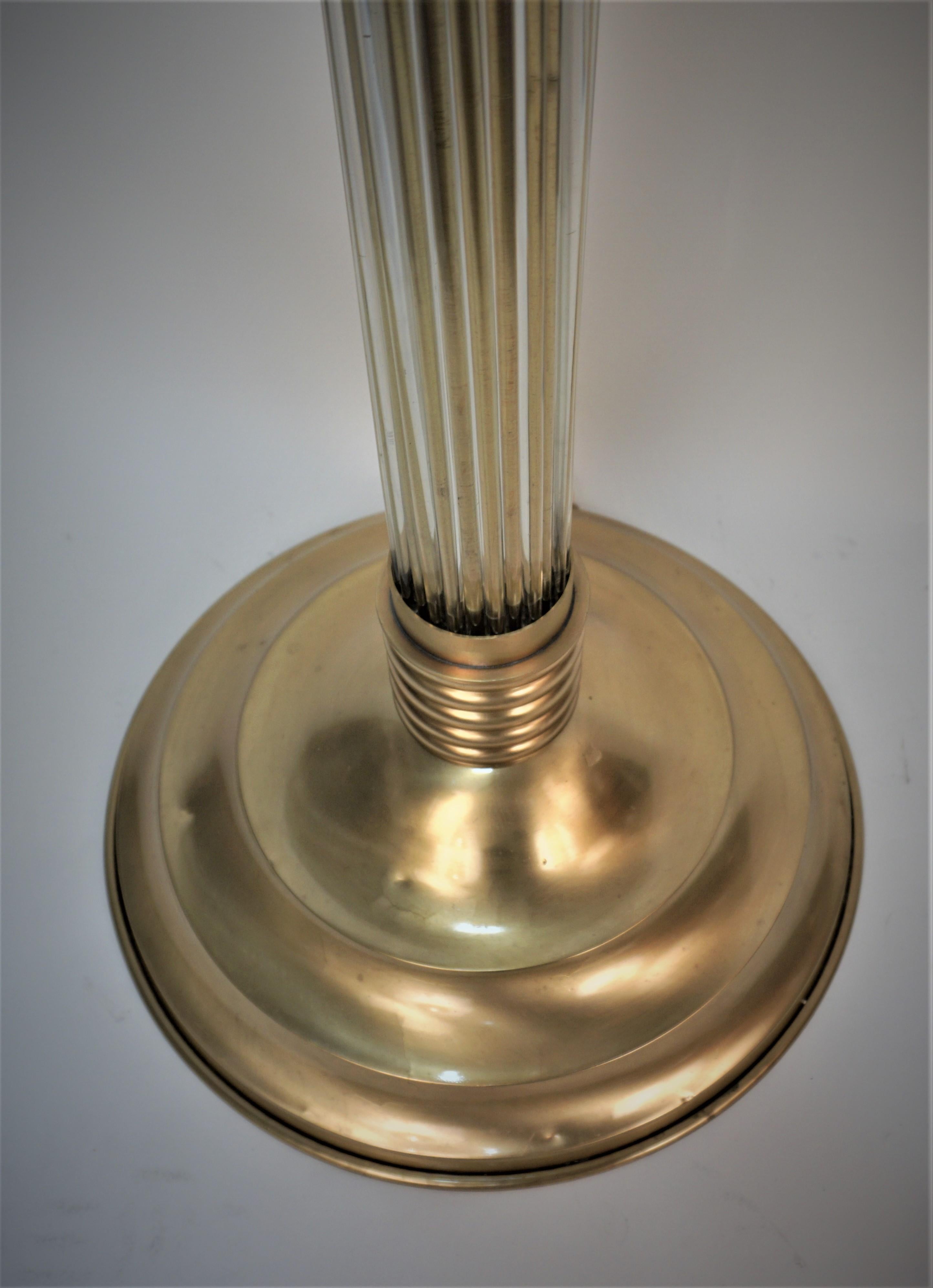 French 1920's Bronze and Glass Art Deco Floor Lamp by Atelier Petitot For Sale 6