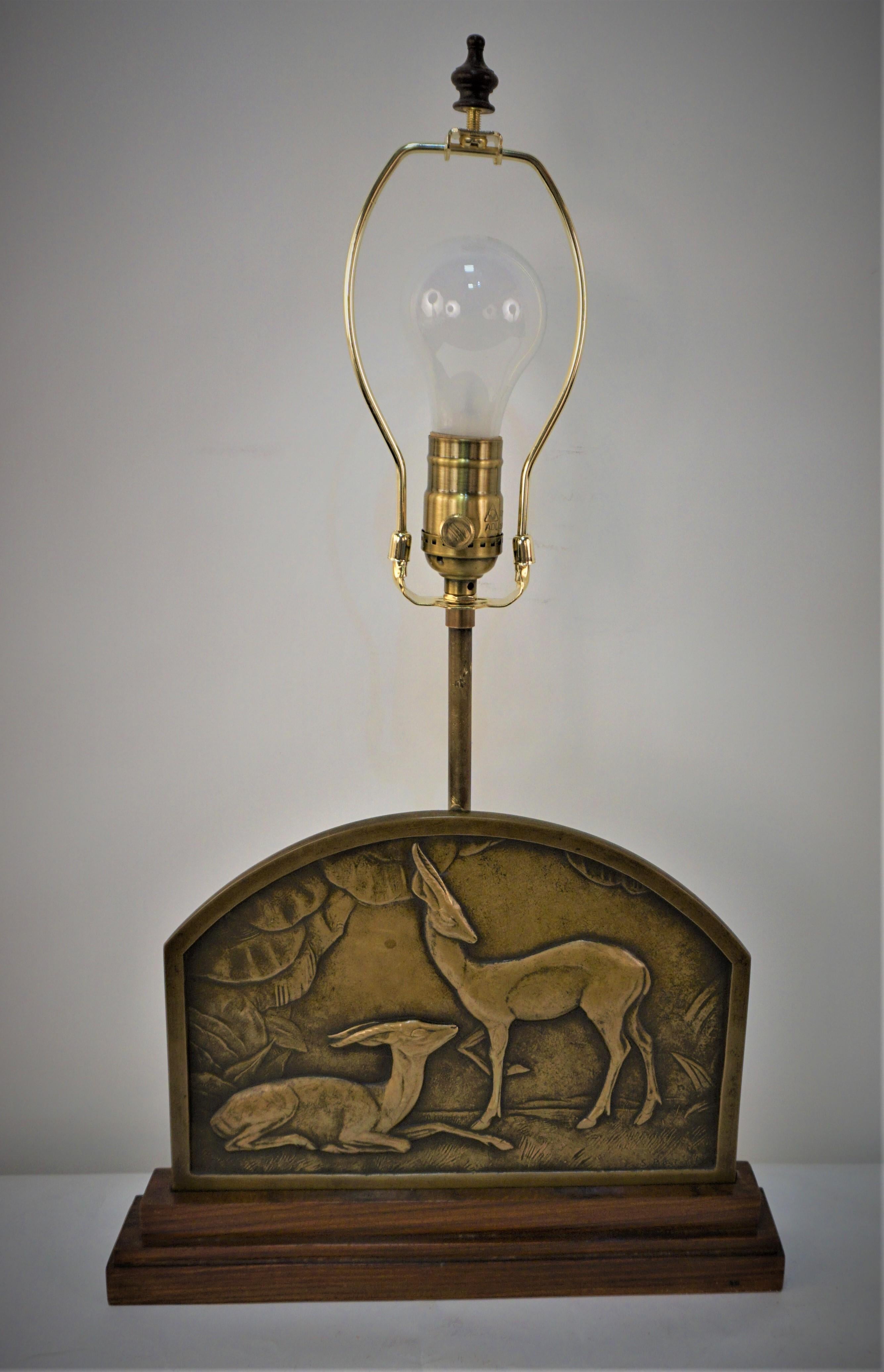 French 1920s Bronze Art Deco Table Lamp For Sale 3