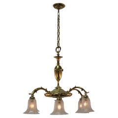 French 1920's Bronze Chandelier