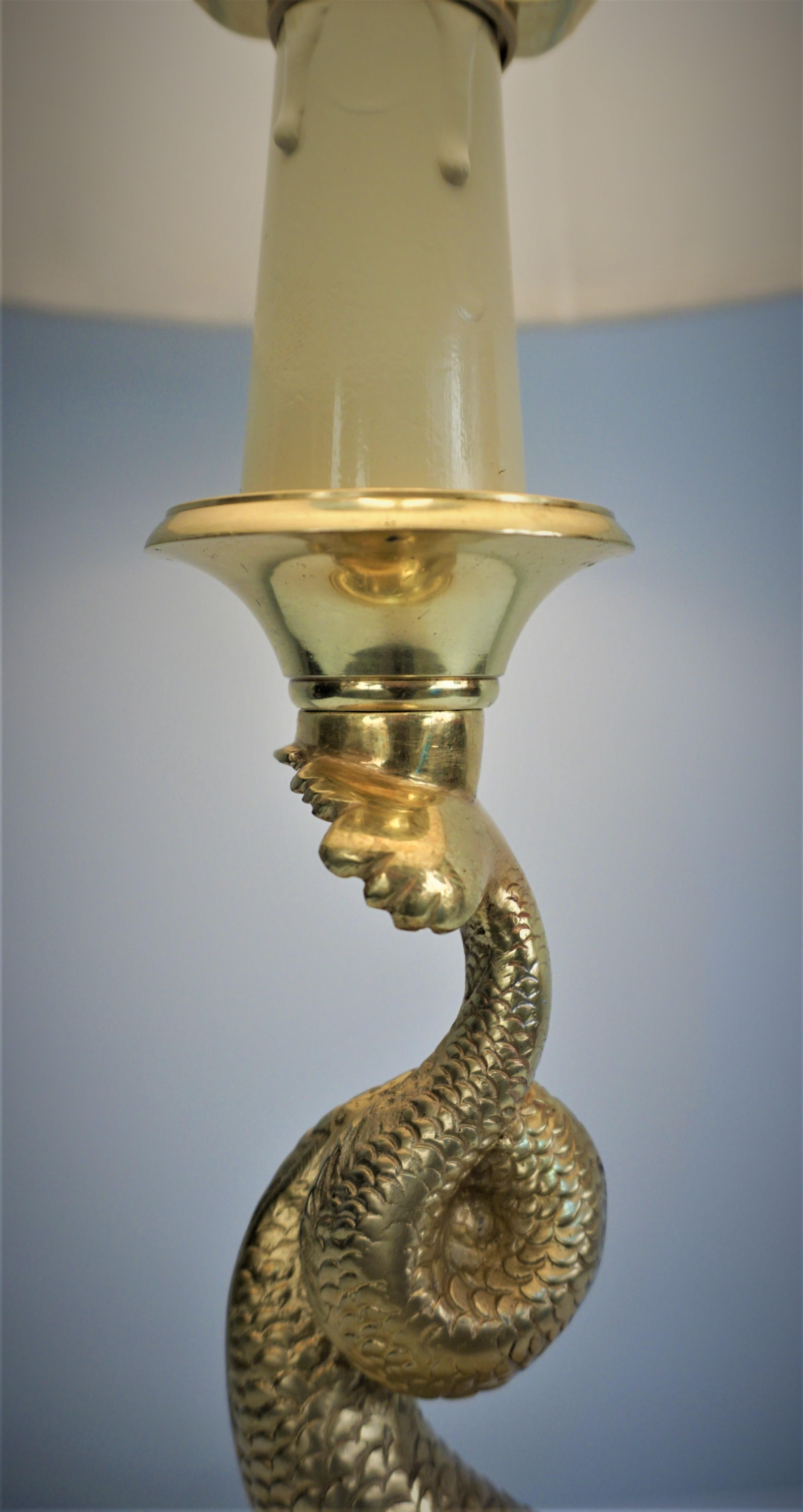 Early 20th Century French 1920's Bronze Table Lamp For Sale