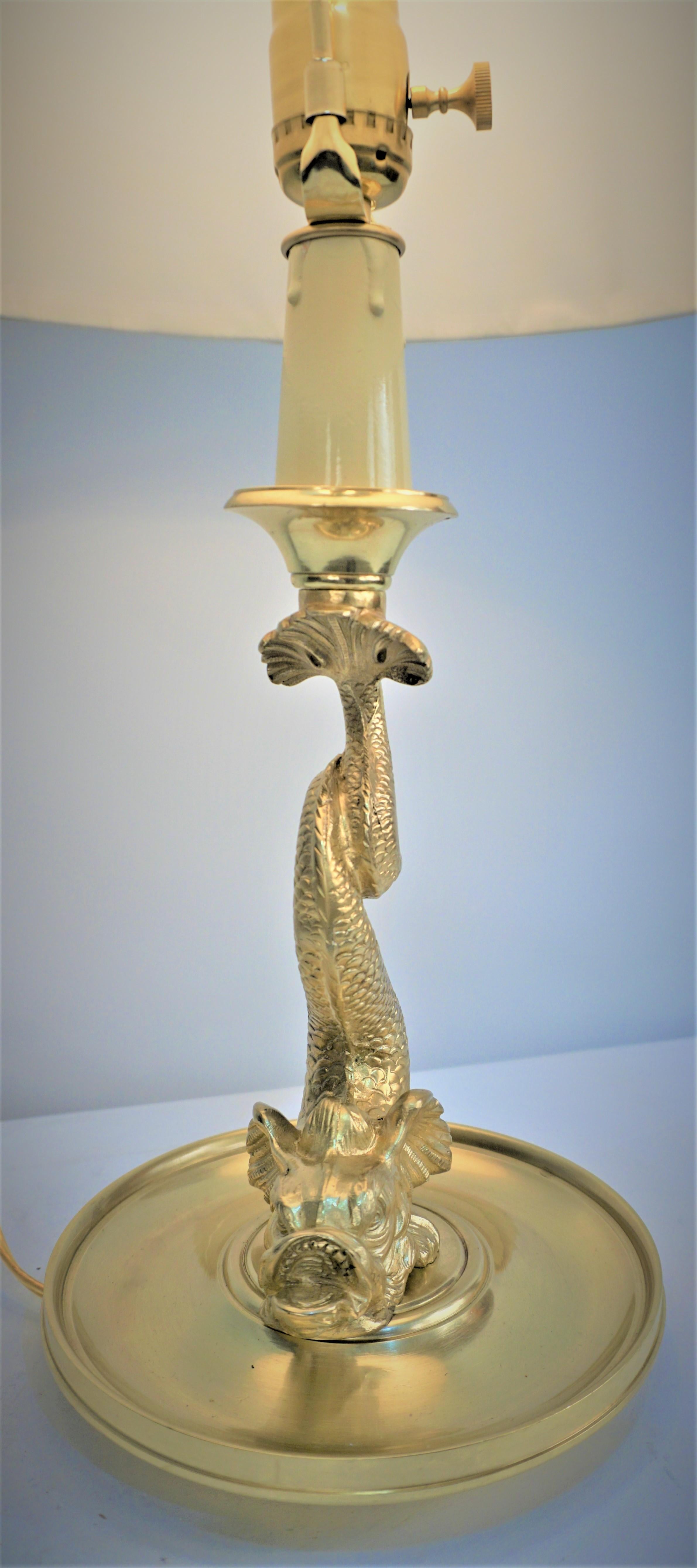French 1920's Bronze Table Lamp For Sale 2