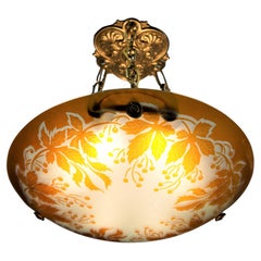 French 1920's Cameo Glass Chandelier