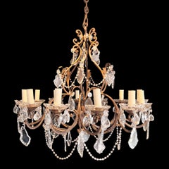 French 1920s Chandelier - Large & Decorative With Twelve Arms & Lights