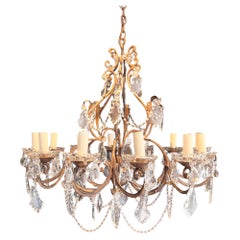 French 1920s Chandelier - Large & Decorative With Twelve Arms & Lights