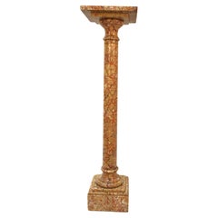 French 1920's Craved Marble Column-Pedestal