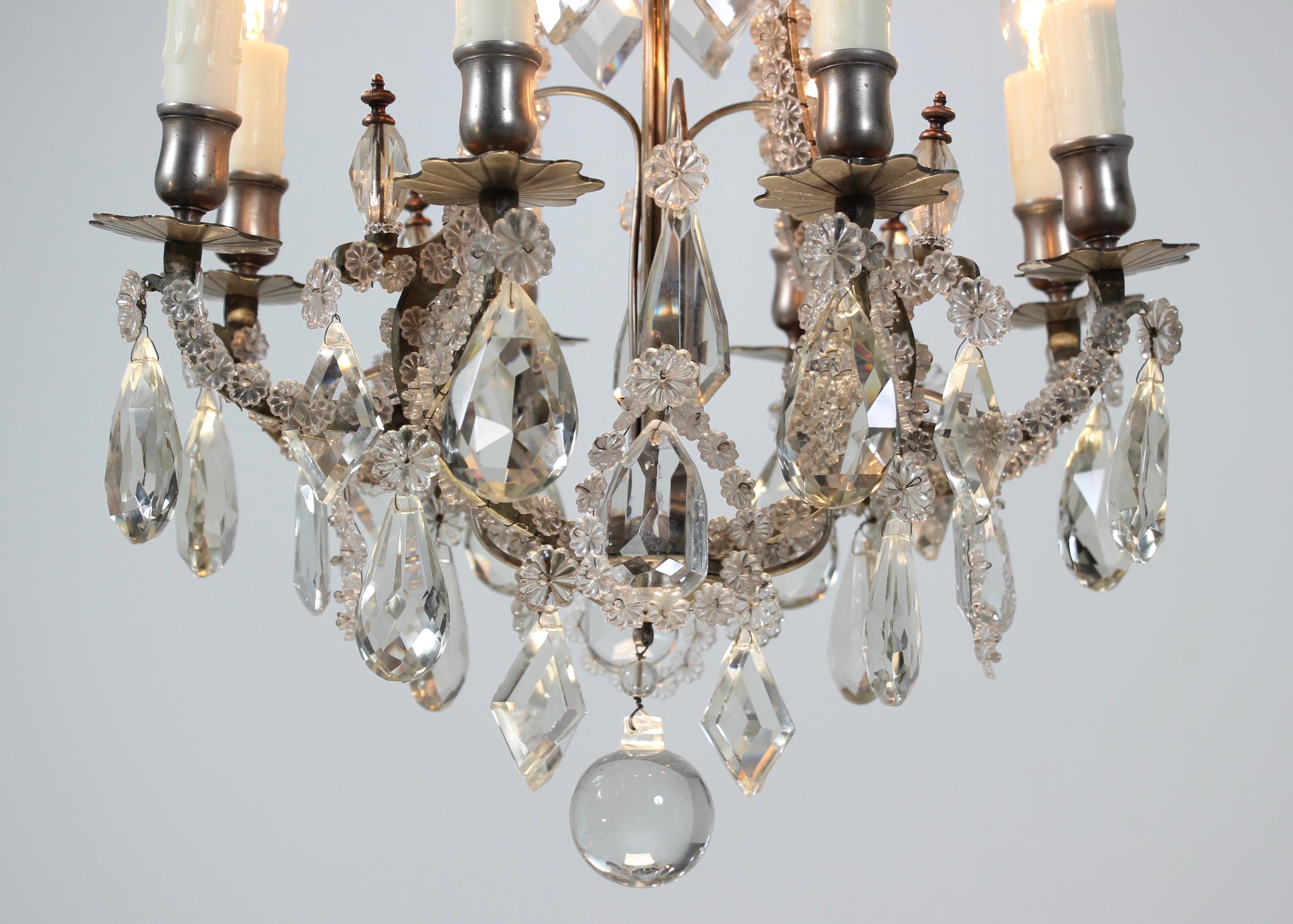 French 1920s Crystal Chandelier 3