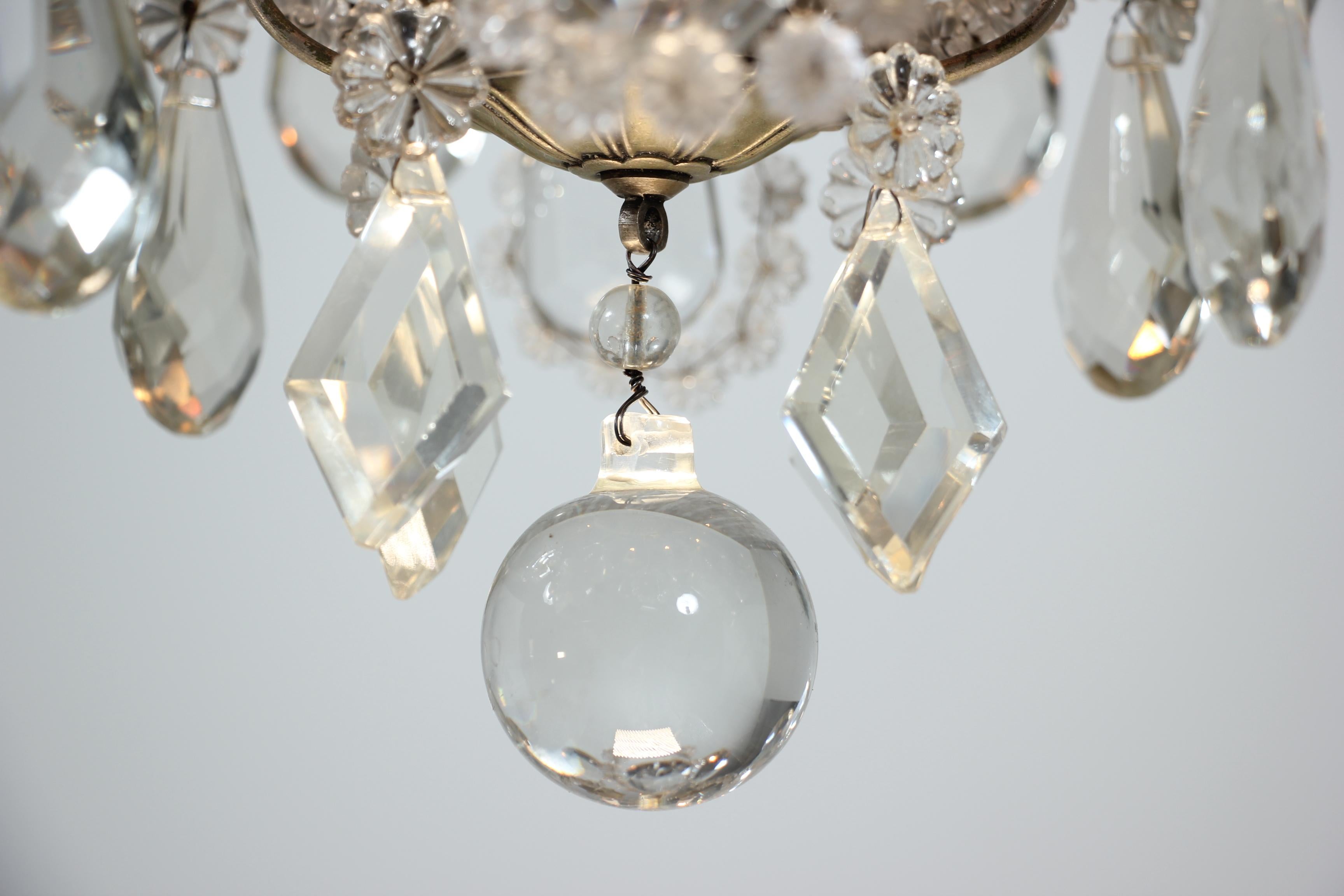 French 1920s Crystal Chandelier 4