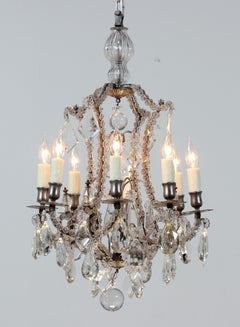 French 1920s Crystal Chandelier