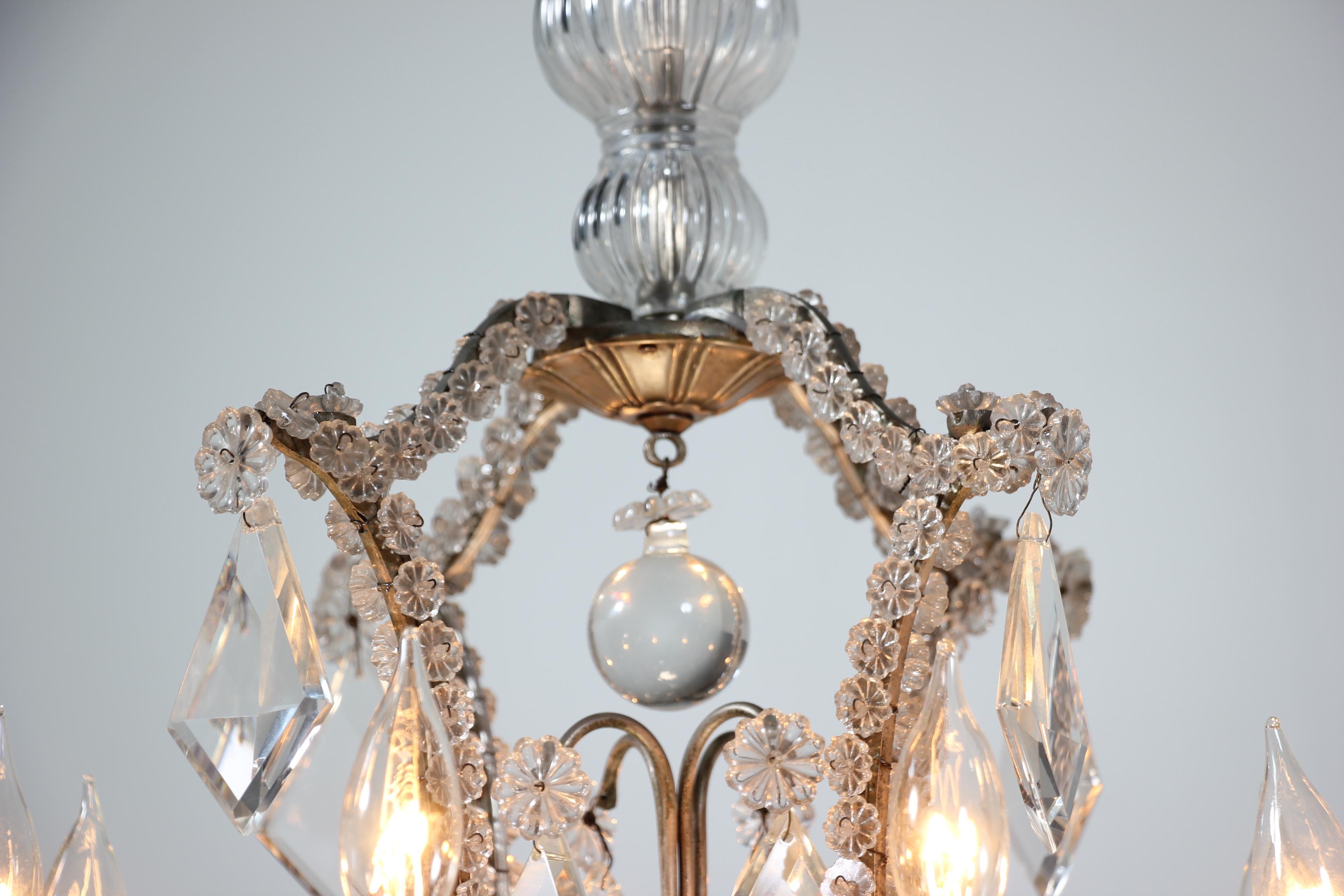 Louis XVI French 1920s Crystal Chandelier
