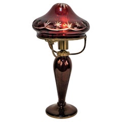 French 1920's Cut Cranbury glass Table Lamp 