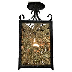 French 1920's Cut Out Brass Lantern