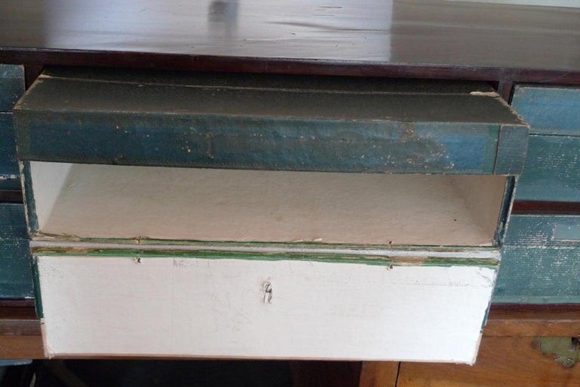 French 1920s Desk Organizer with Six Drawers In Distressed Condition For Sale In Santa Monica, CA
