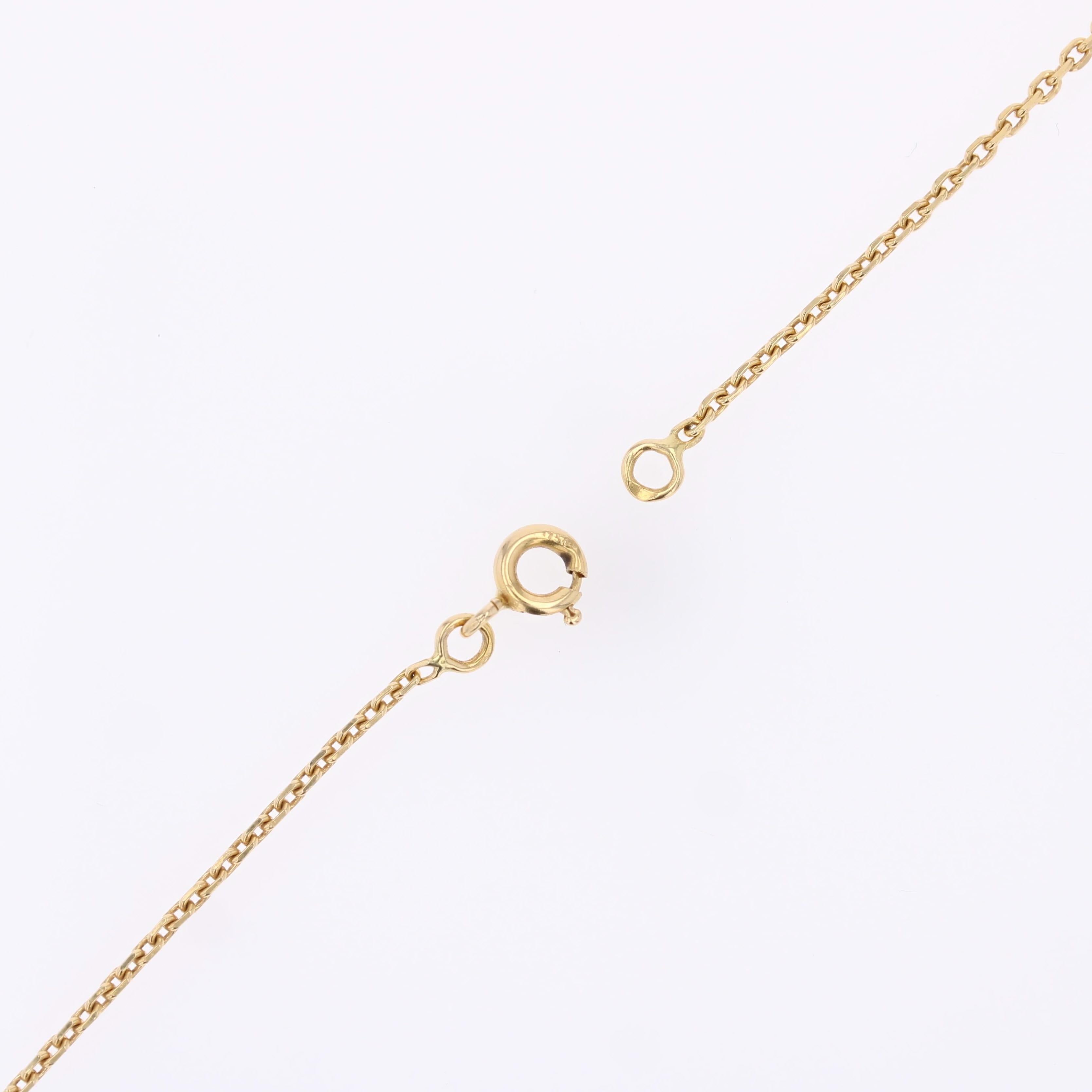 Französische Hufeisenkette aus 18 Karat Gelbgold mit Diamanten, 1920er Jahre im Angebot 8