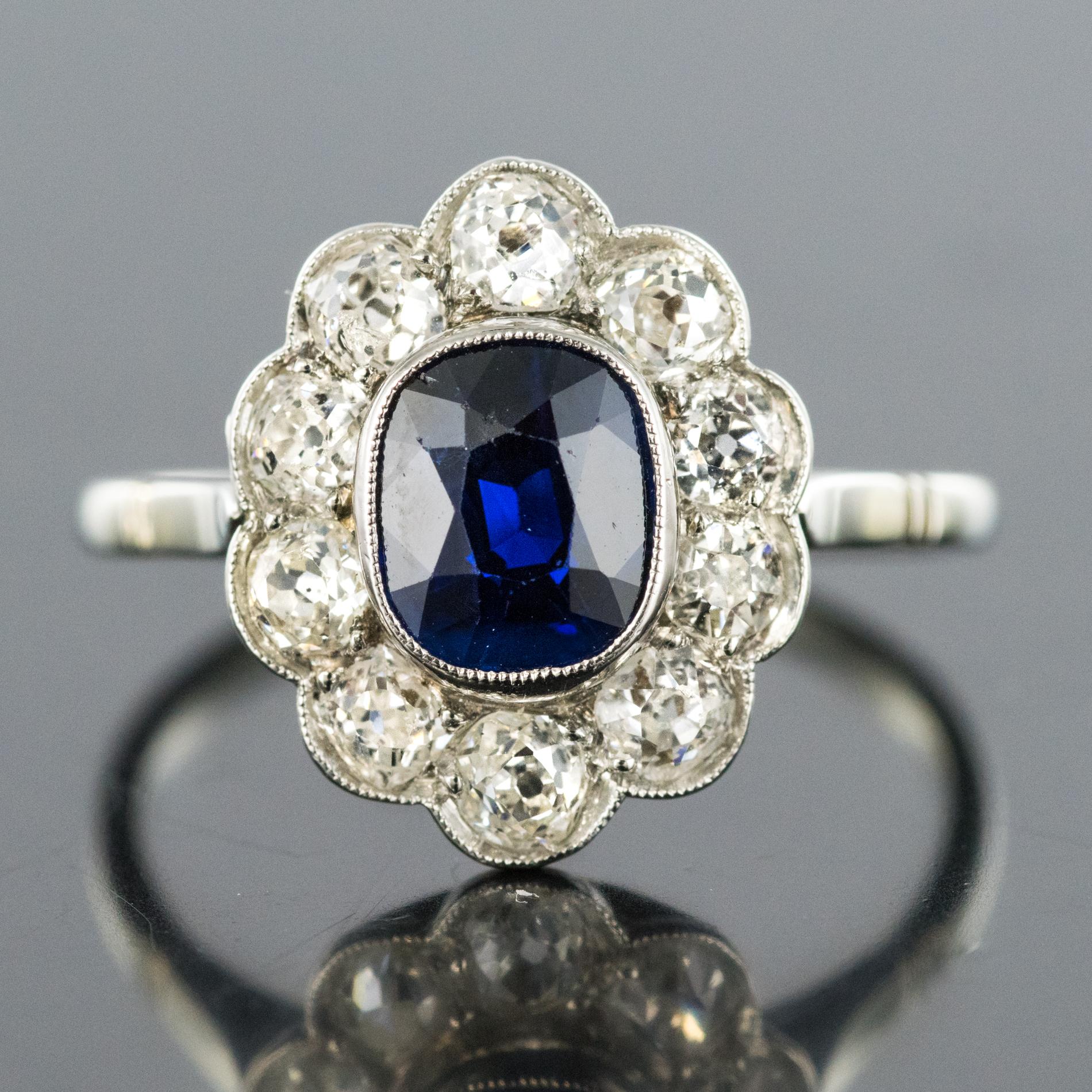 sapphire daisy ring