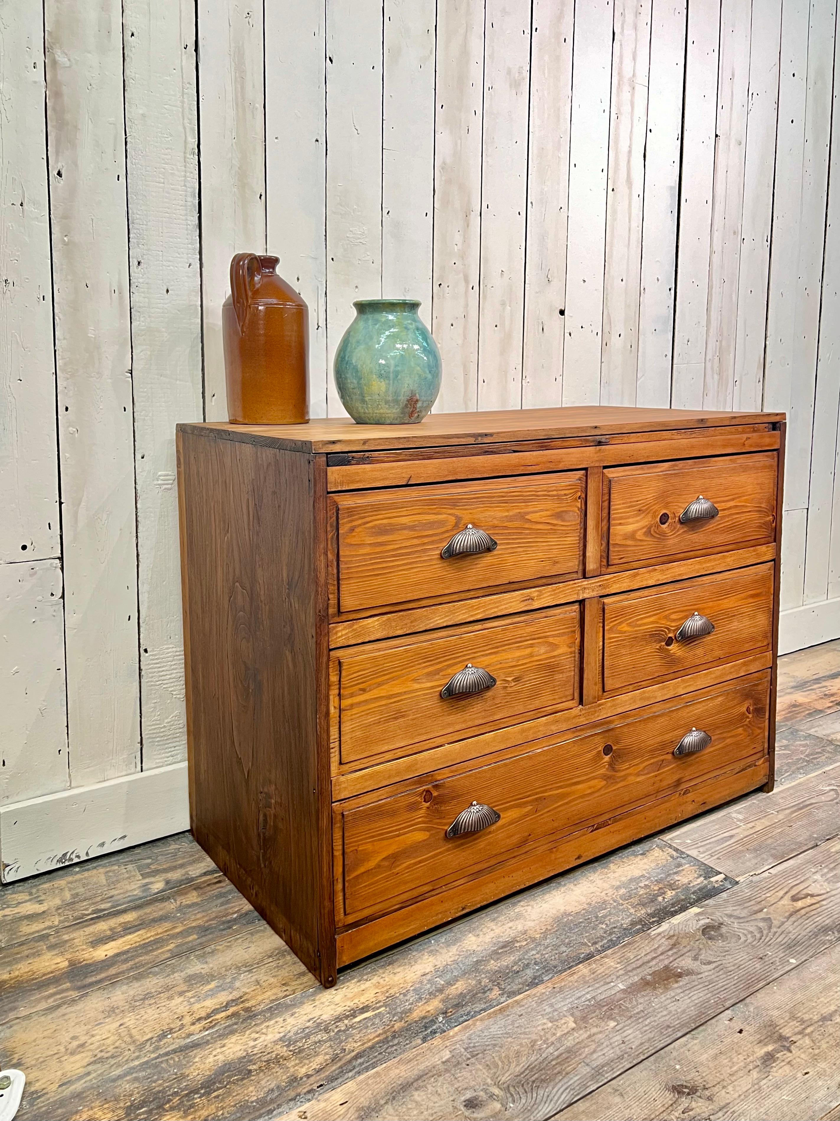 Hand-Crafted French 1920's Farmhouse Chest of Drawers/Dresser