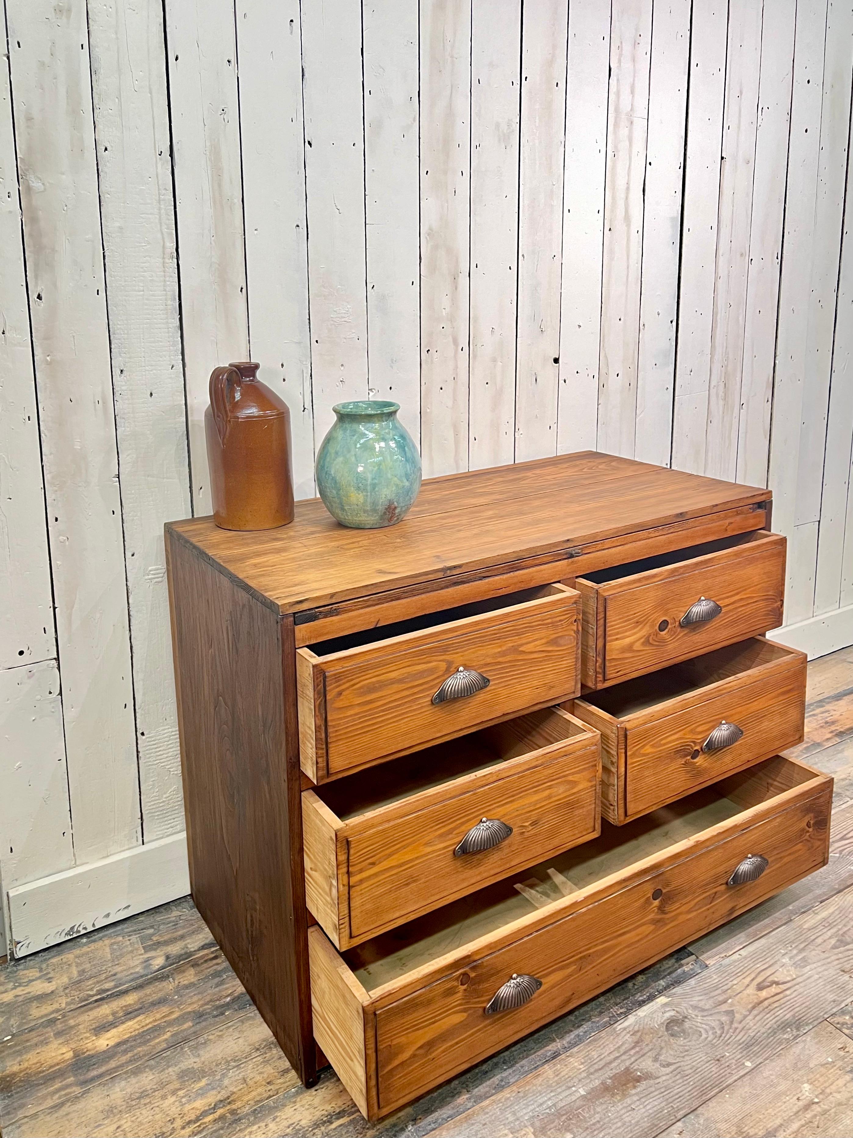 Early 20th Century French 1920's Farmhouse Chest of Drawers/Dresser