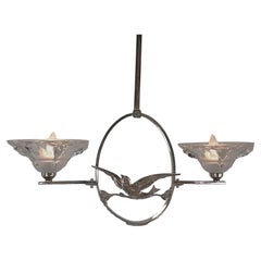 French 1920
s Flying Bird Art Deco Chandelier by Boris Lacroix