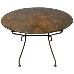 French 1920s Folding Bistro Table with Incredible Weathered Finish