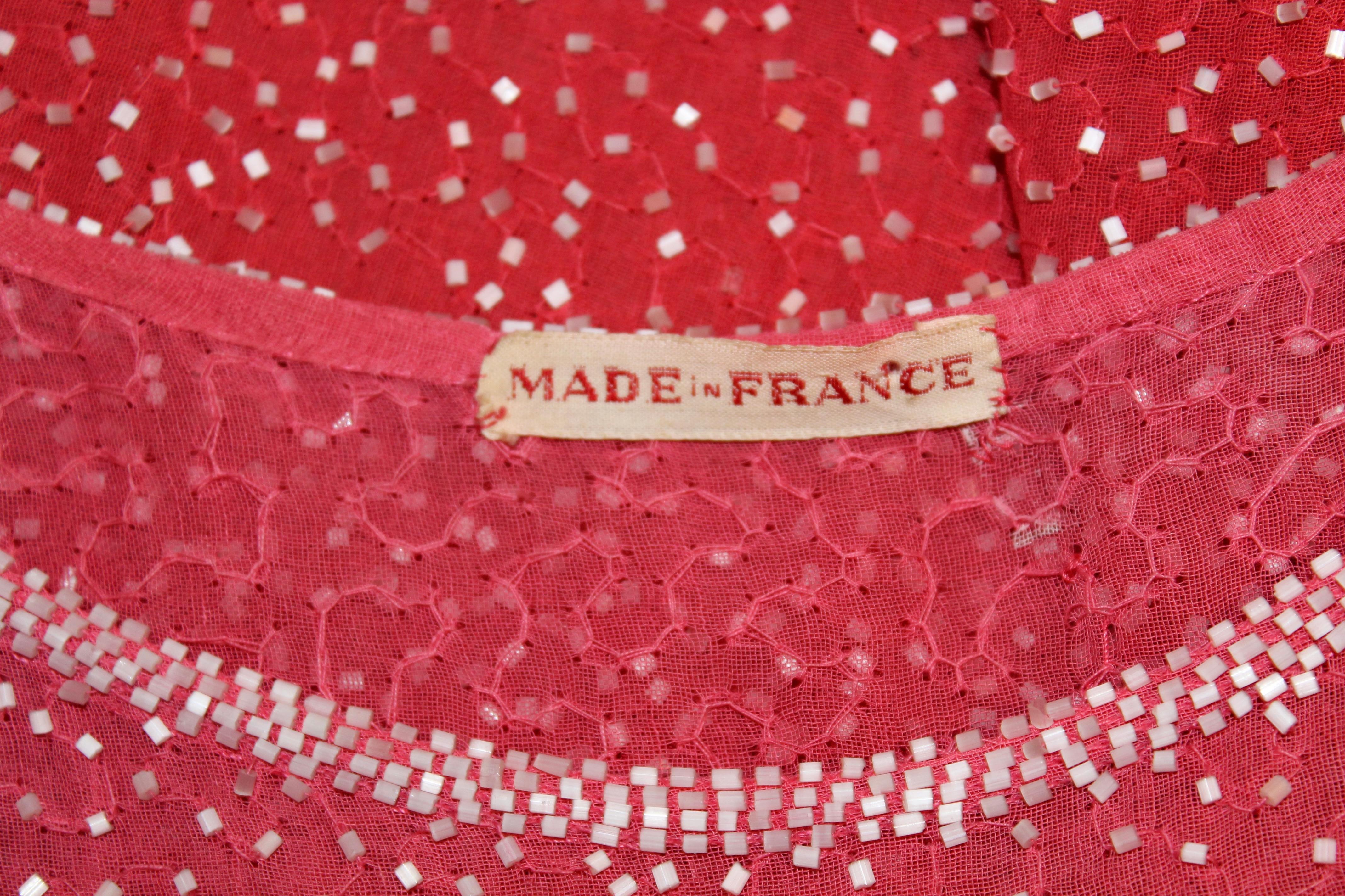 French 1920s Glass Beaded Flapper Dress For Sale 6