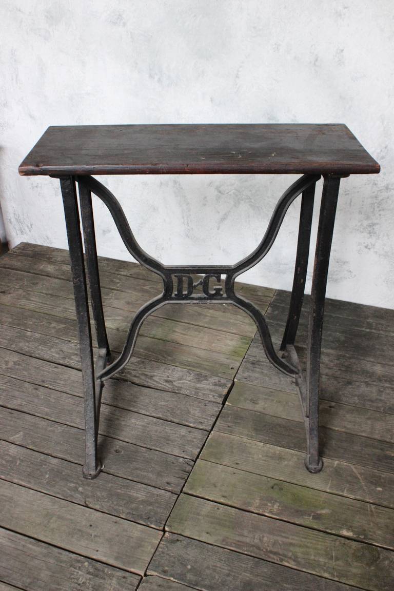 French 1920s Industrial Work Table with Marble Surface 5