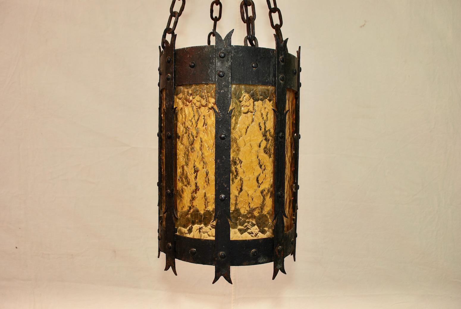 Spanish Colonial French 1920s Iron Lantern For Sale