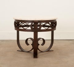 French 1920s Iron & Marble Low Table
