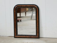French 1900s Louis-Philippe Inspired Mirror with Tortoise Style Painted Frame