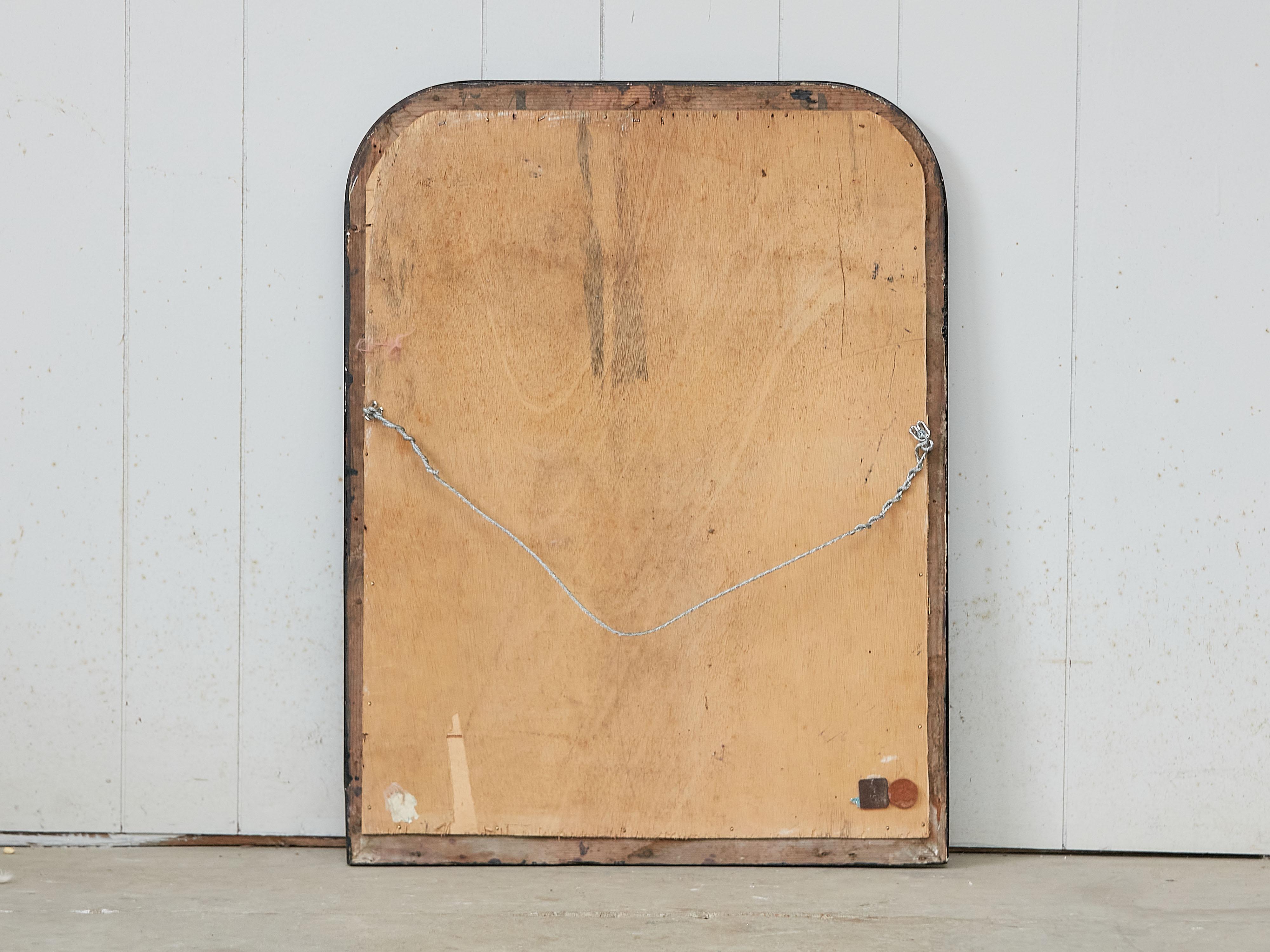 Miroir d'inspiration Louis-Philippe des années 1900 avec cadre peint de style écaille en vente 2