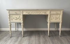 French 1920s Louis XVI-Style Painted Vanity Desk