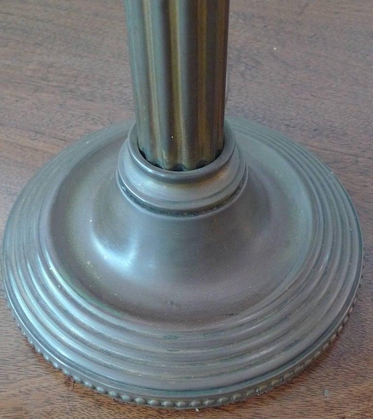 French 1920s Louis XVI Style Student Oil Lamp with One-Light and a Wax Shade In Distressed Condition For Sale In Santa Monica, CA