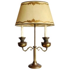 French 1920s Louis XVI Style Student Oil Lamp with One-Light and a Wax Shade