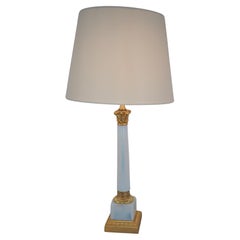 French 1920
s Opalina Glass and bronze Table Lamp