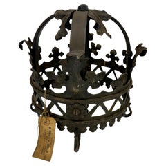 French 1920's Parisian Metal Iron Crown Sculpture
