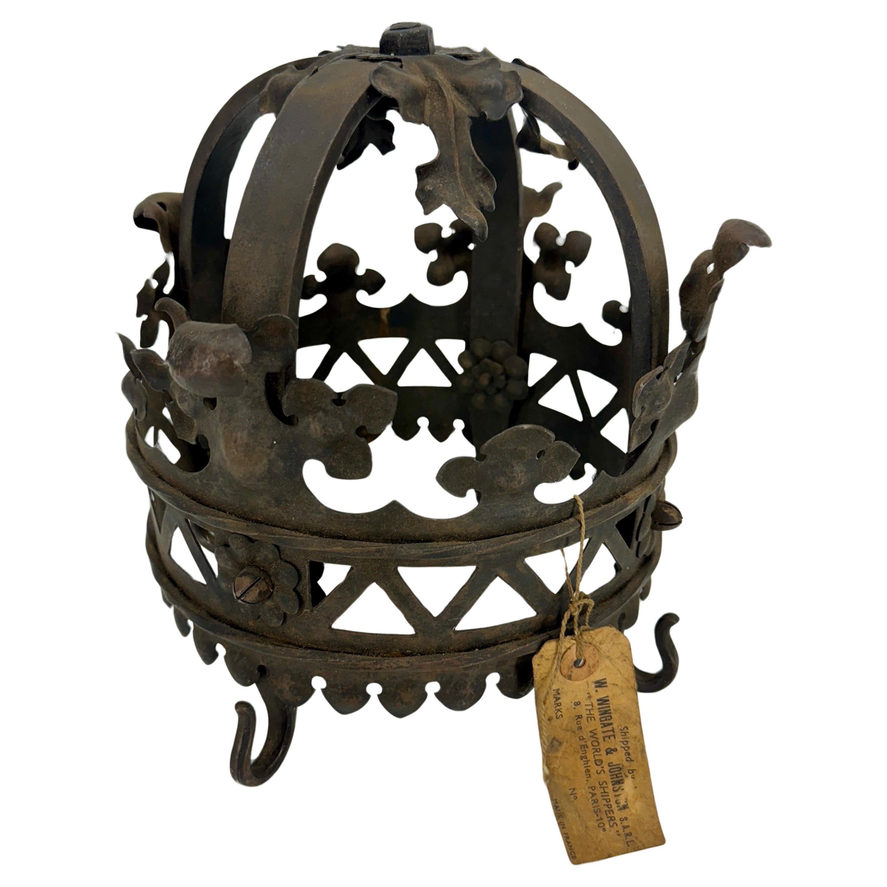 French 1920's Parisian Metal Iron Crown Sculpture For Sale